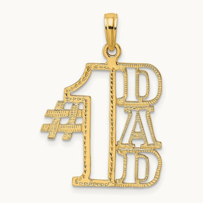 #1 DAD Cut-out Charm, 14K
