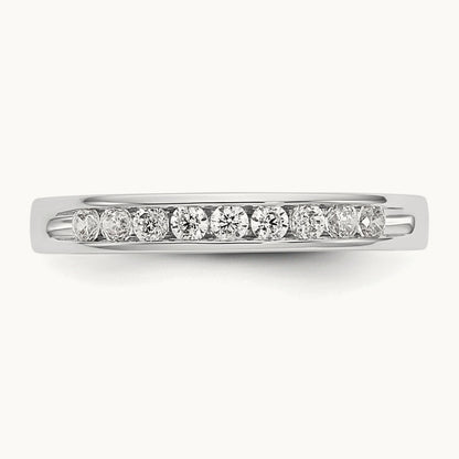 9- Stone Ladies Band Mounting, 2mm, 14K White Gold