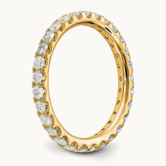 Polished U Shared Prong Diamond Eternity Band, 1.00 ct tw — 14K Yellow Gold