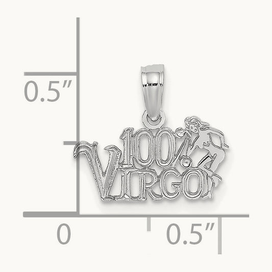100% VIRGO Zodiac Charm — 14K White Gold