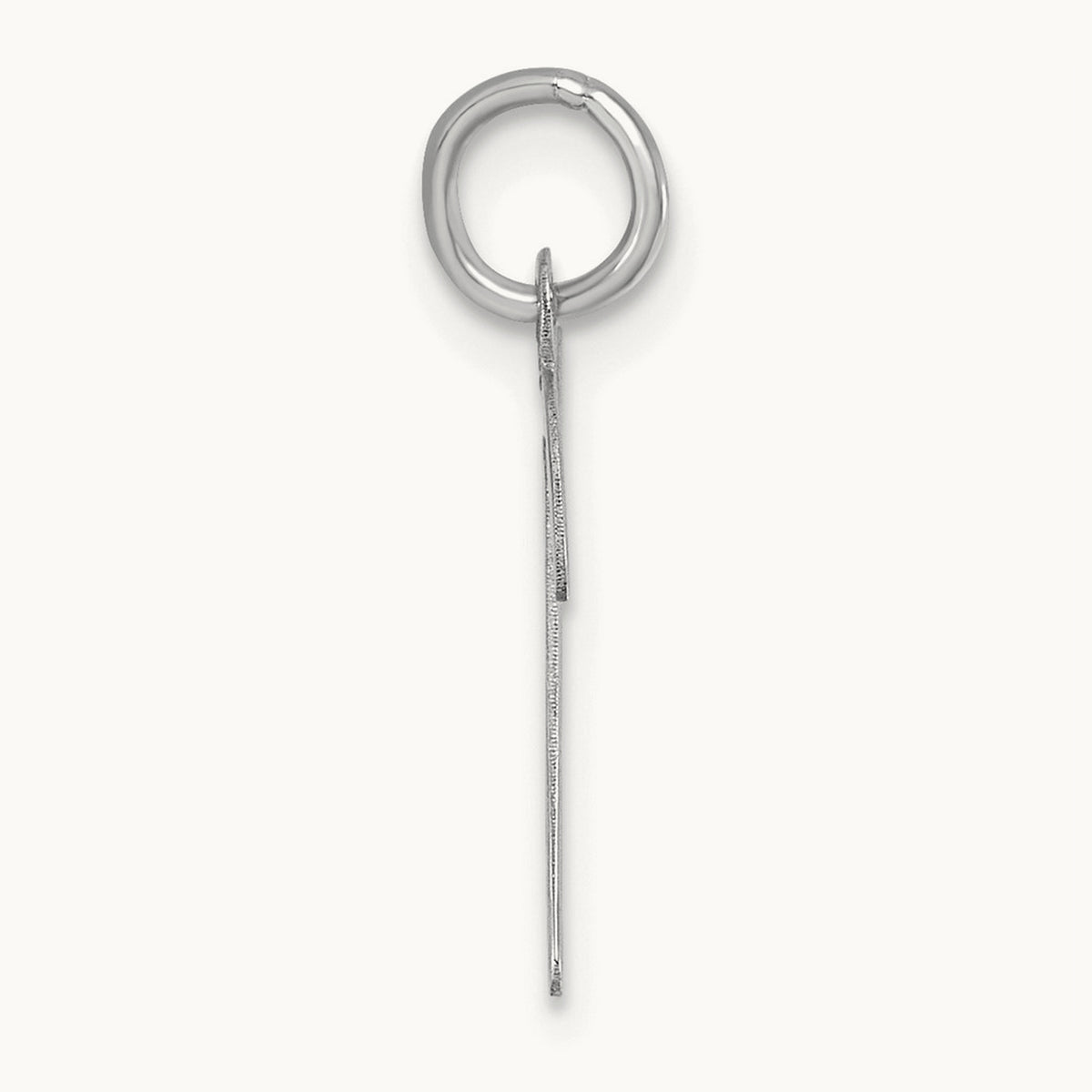 Medium Script Initial Charm — 14K White Gold, K