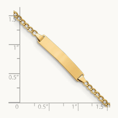 Semi-Solid Polished Cuban ID Bracelet — 7mm