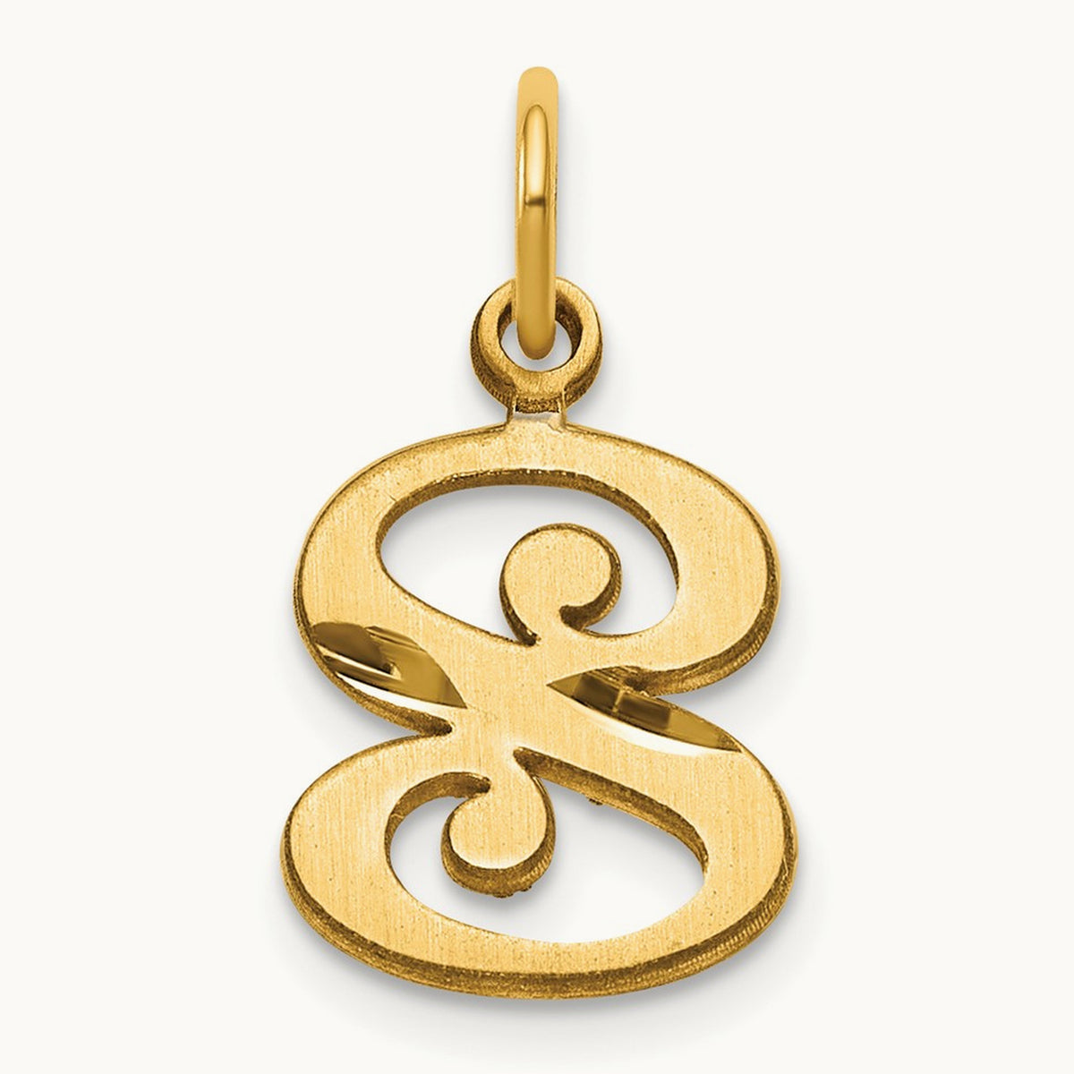 Diamond-cut Initial Charm — 14K Yellow Gold, S