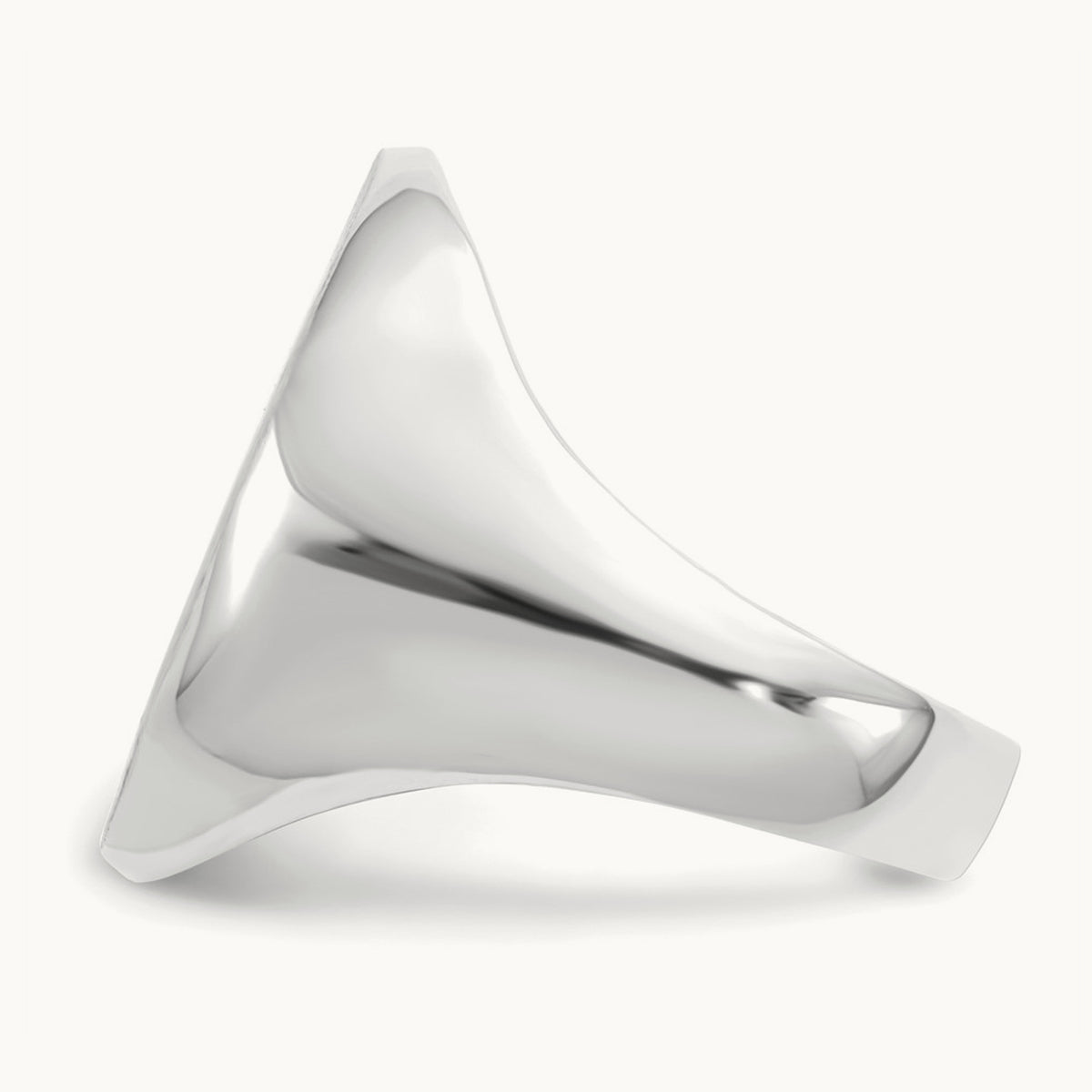 16.0x20. Open Back Signet Ring, 5mm, 14K White Gold