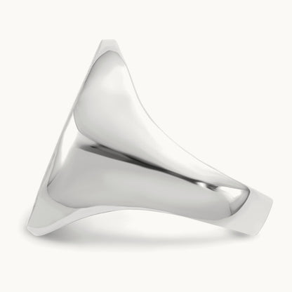 16.0x20. Open Back Signet Ring, 5mm, 14K White Gold