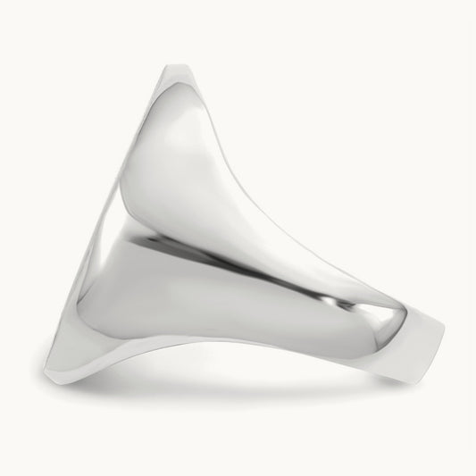 16.0x20. Open Back Signet Ring, 5mm, 14K White Gold