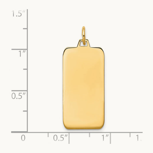 Plain .011 Gauge Engravable Rectangular Disc Charm — 32mm