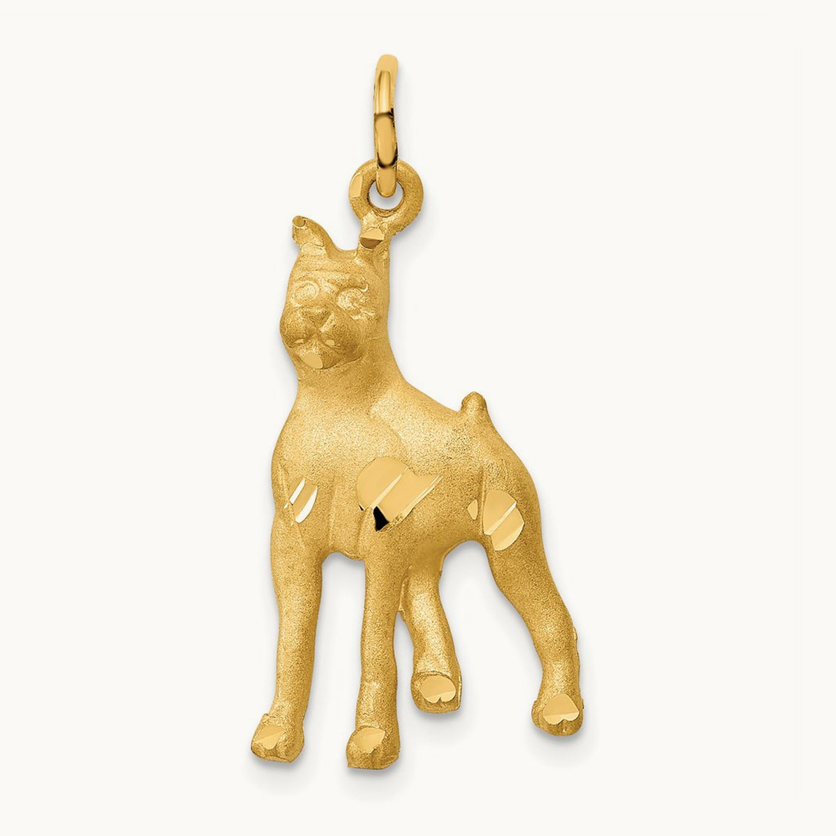 Solid Polished Boxer Charm, 14K Yellow Gold