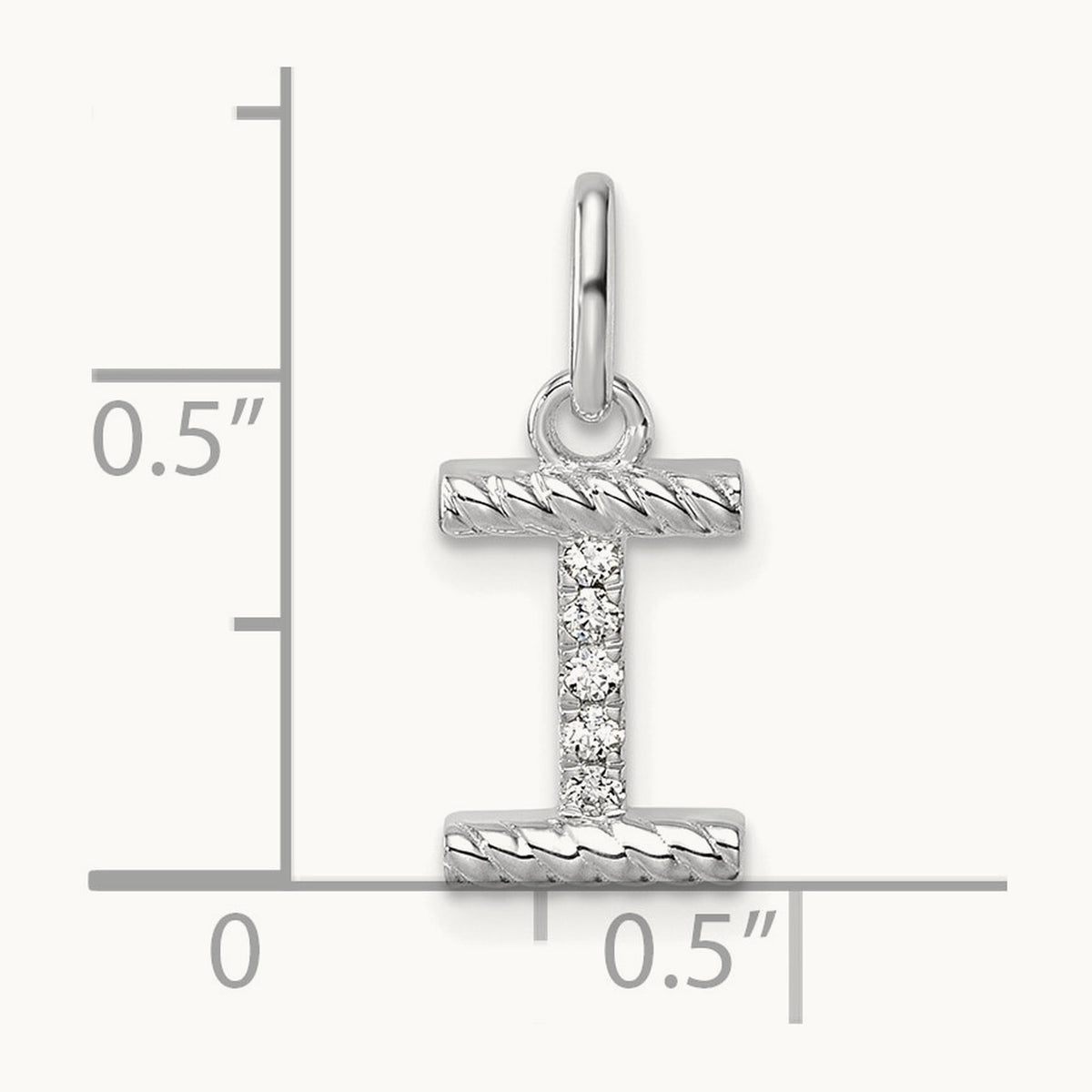 Twisted Diamond Charm — 14K White Gold, I