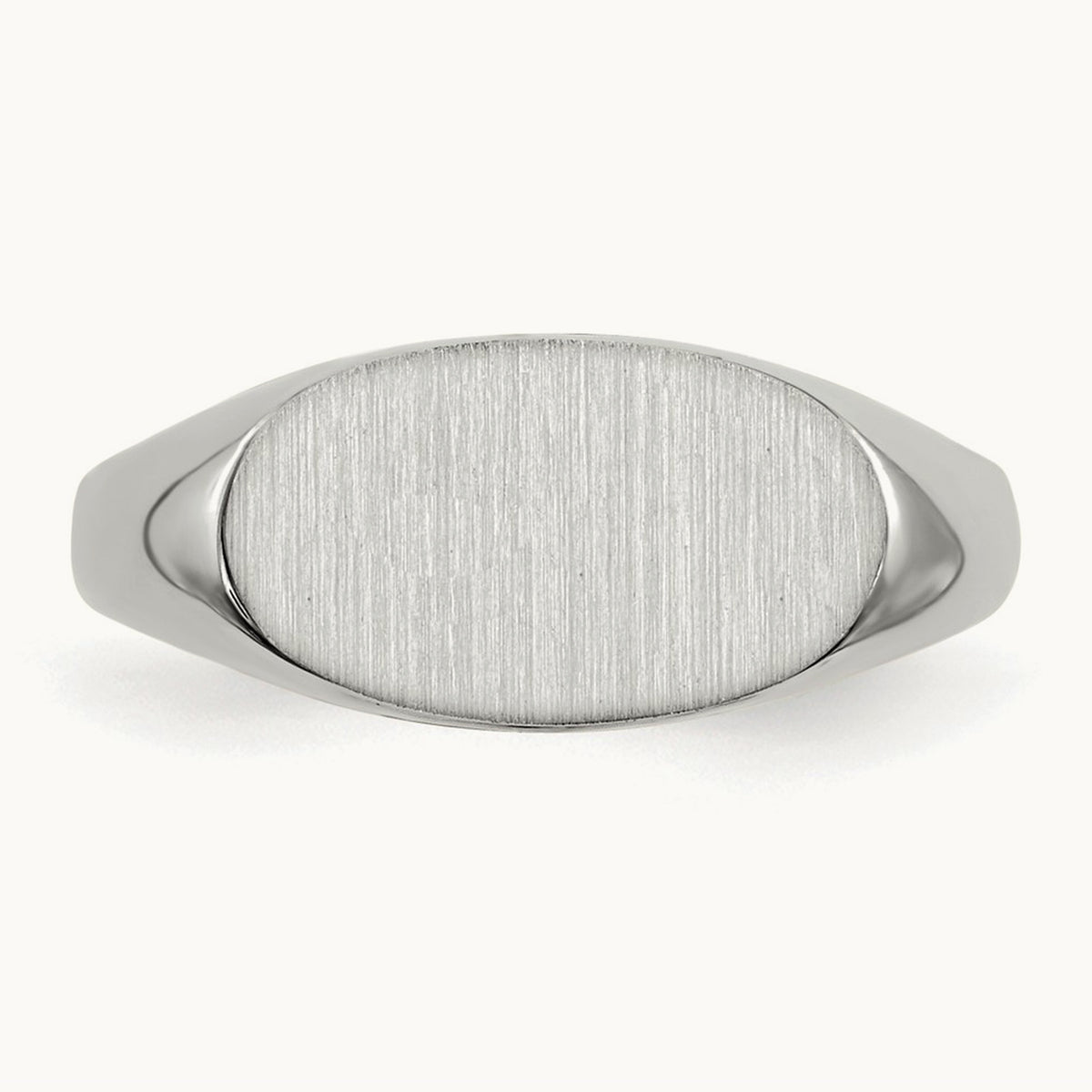 12.0x6. Closed Back Signet Ring, 5mm, 14K White Gold