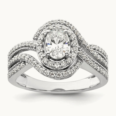 Semi-Mount Bypass Engagement Ring, 0.50 ct tw Lab-Grown Diamond