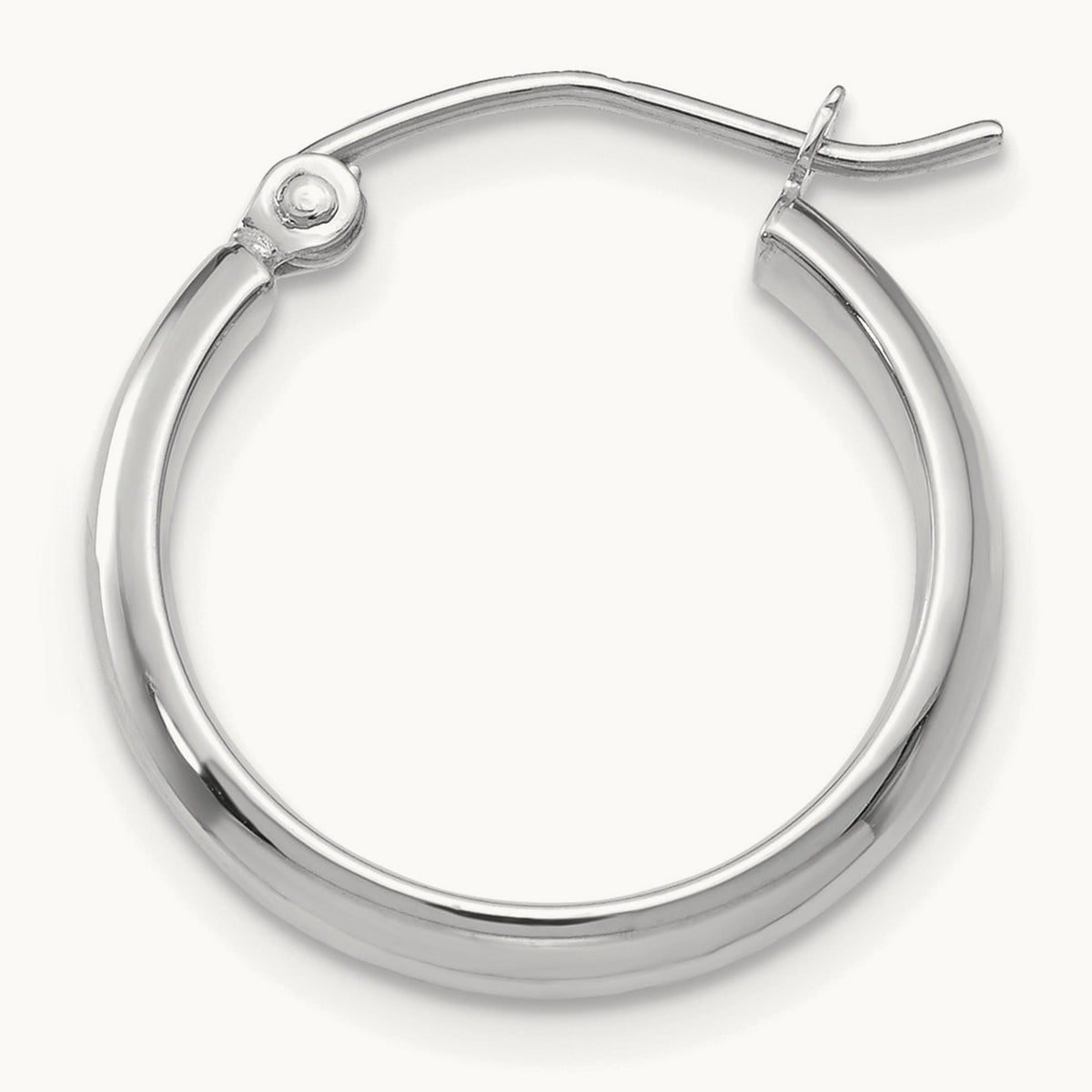Single 14k White Gold Polished Hoop Earring