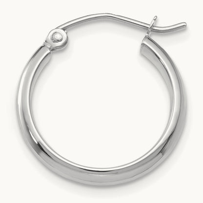 Single 14k White Gold Polished Hoop Earring