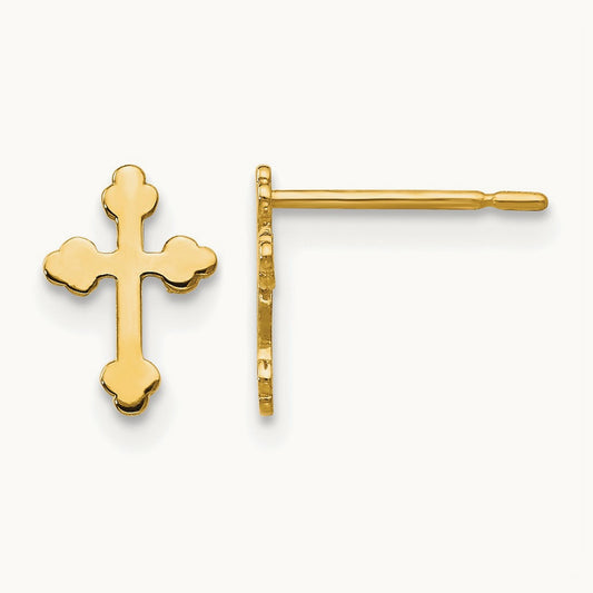 Madi K Children's Cross Post Earrings, 14K
