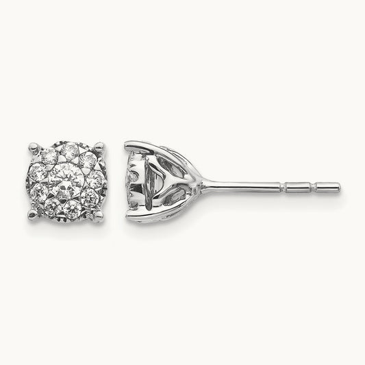 Halo Post Earrings, 1.00 ct tw Lab-Grown Diamond