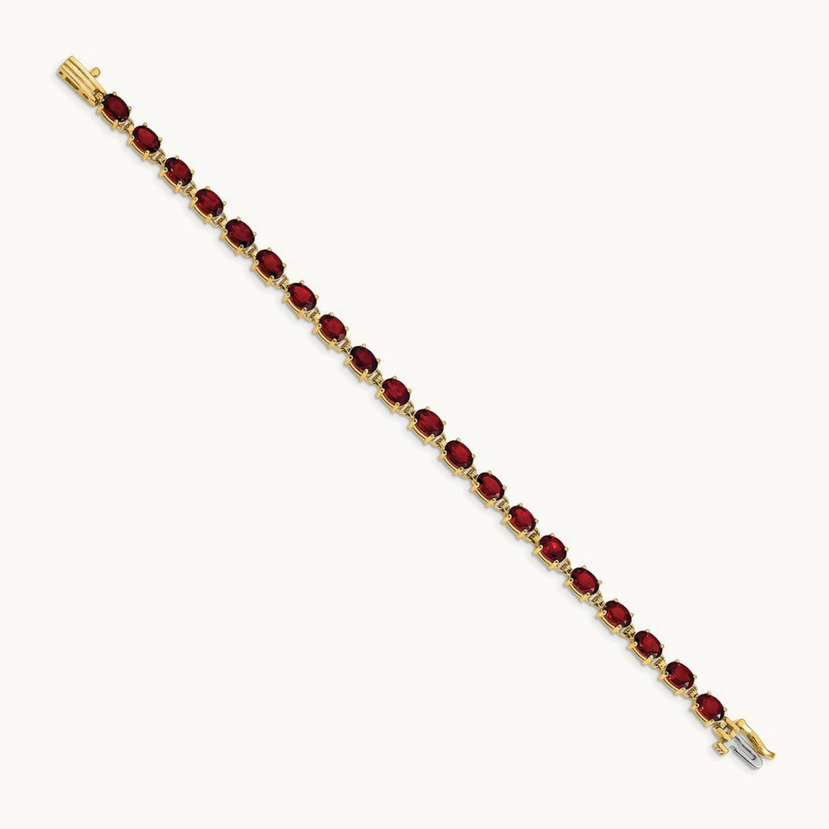 Oval Garnet Bracelet — 6x4mm