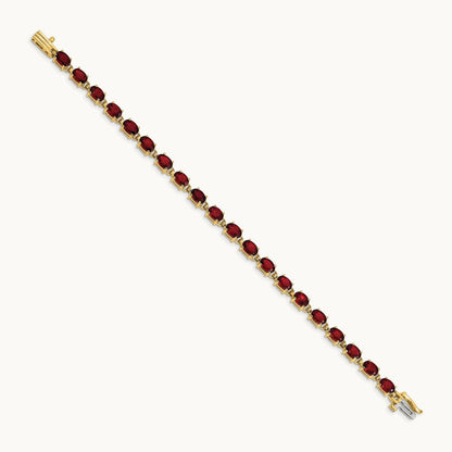 Oval Garnet Bracelet — 6x4mm