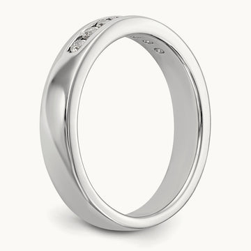 7-Stone Diamond Channel Band, 14K White Gold