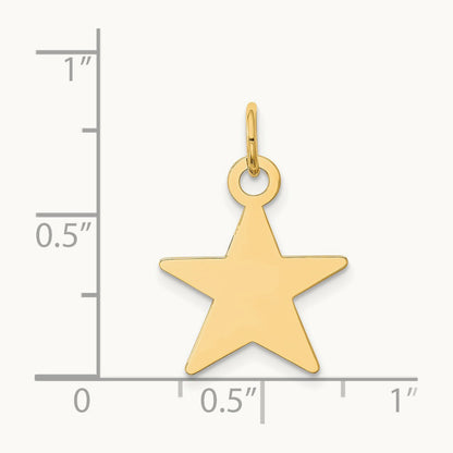 Star Disc Charm, 14K