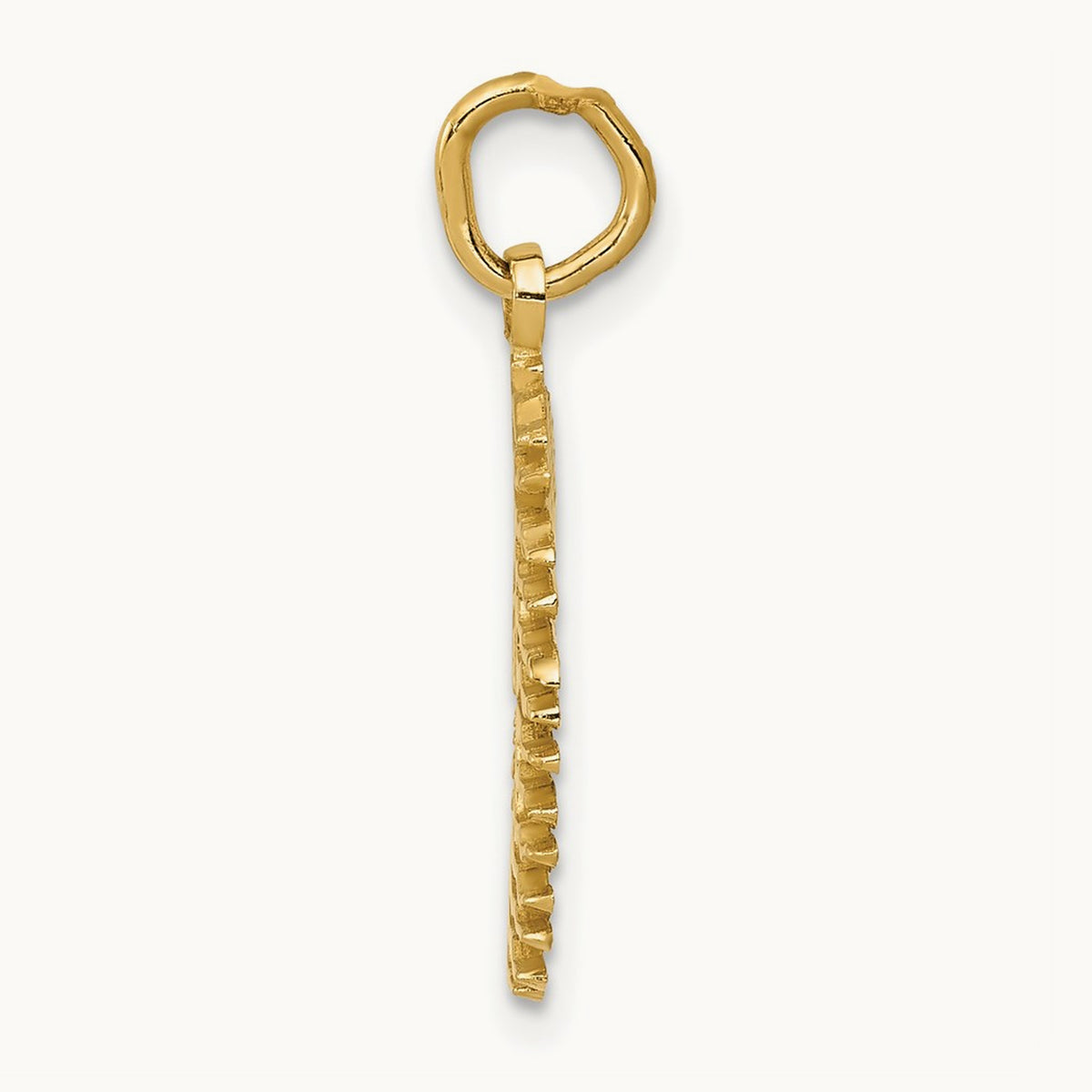 Flaming Sun Charm, 14K