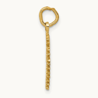 Flaming Sun Charm, 14K