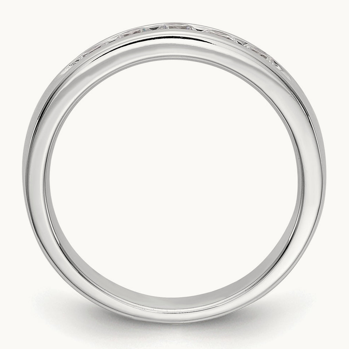 5-Stone Diamond Channel Band, 14K White Gold