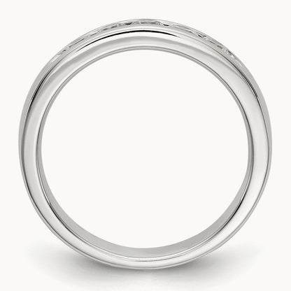 5-Stone Diamond Channel Band, 14K White Gold