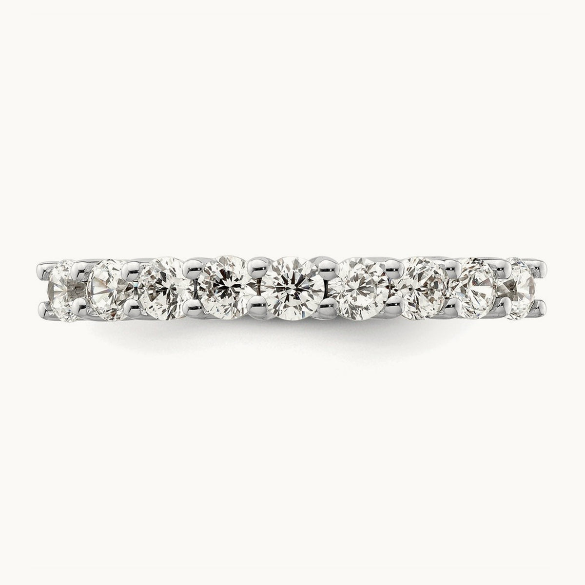 9-Stone Diamond Band, 14K White Gold