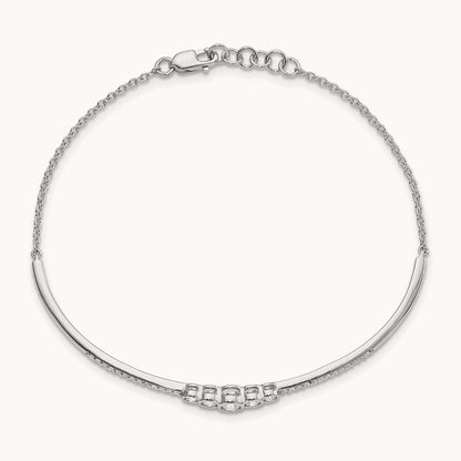 Bezel Set Bar Bangle Bracelet, 0.50 ct tw Lab-Grown Diamond