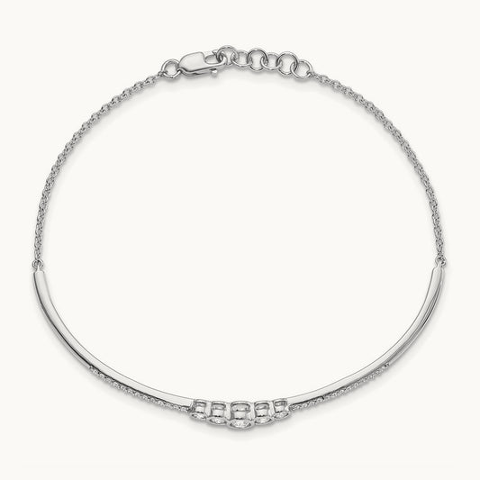 Bezel Set Bar Bangle Bracelet, 0.50 ct tw Lab-Grown Diamond
