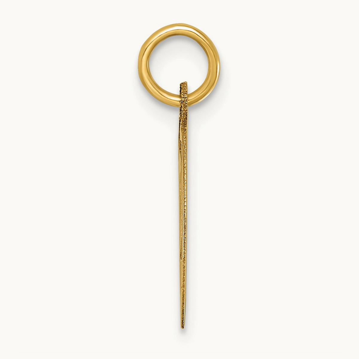 Medium Script Initial Charm — 14K Yellow Gold, O