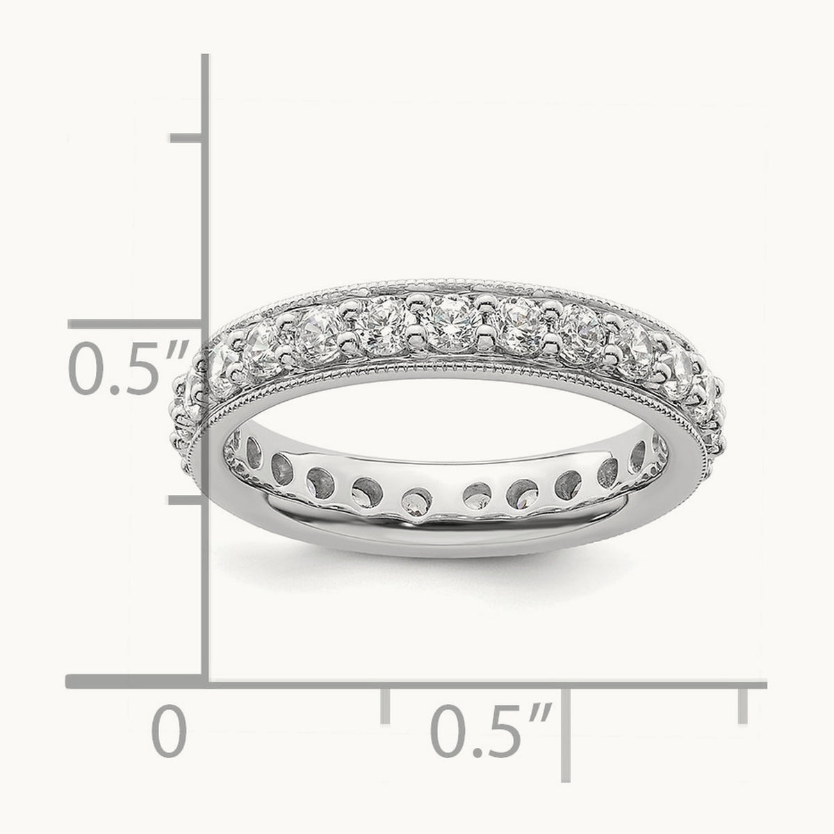 Polished Vintage Diamond Eternity Band, 1.00 ct tw — 14K White Gold