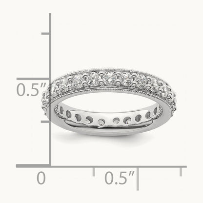 Polished Vintage Diamond Eternity Band, 1.00 ct tw — 14K White Gold
