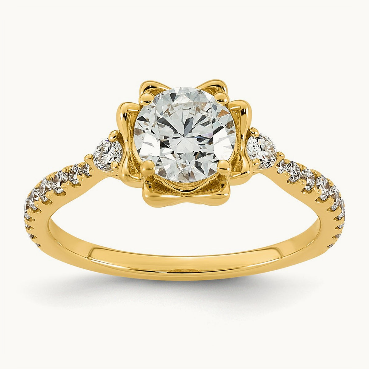 Round Center Ring, 1.50-2.50 ct tw Lab-Grown Diamond