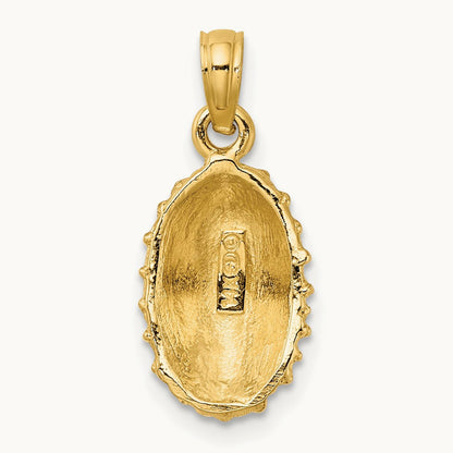 Textured Limpet Shell Charm, 14K