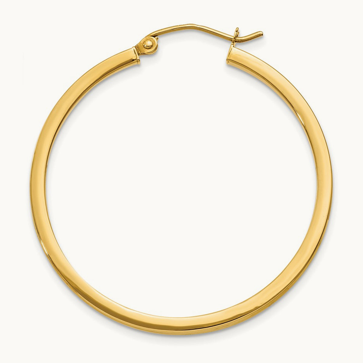 Single 14k Square Tube Hoop Earring, 2mm