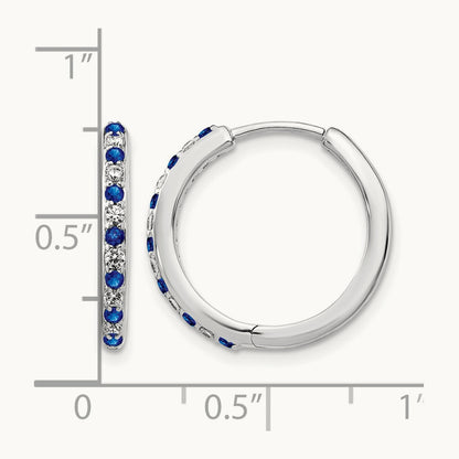 Diamond and Sapphire Hinged Hoop Earrings — photo set