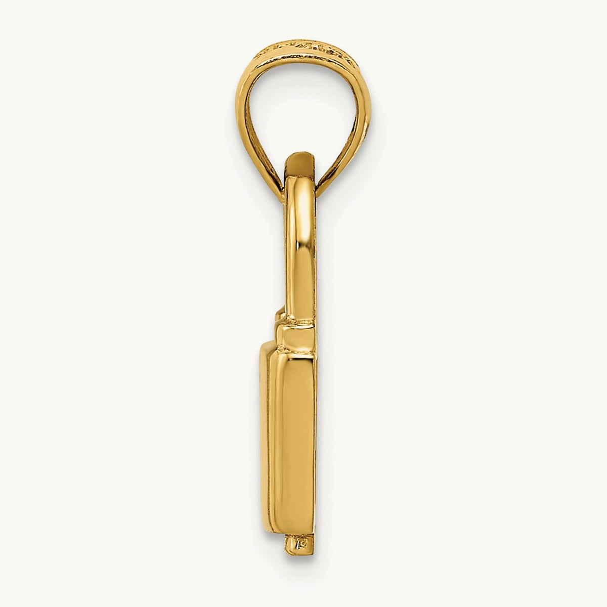 Polished Lock Charm, 14K
