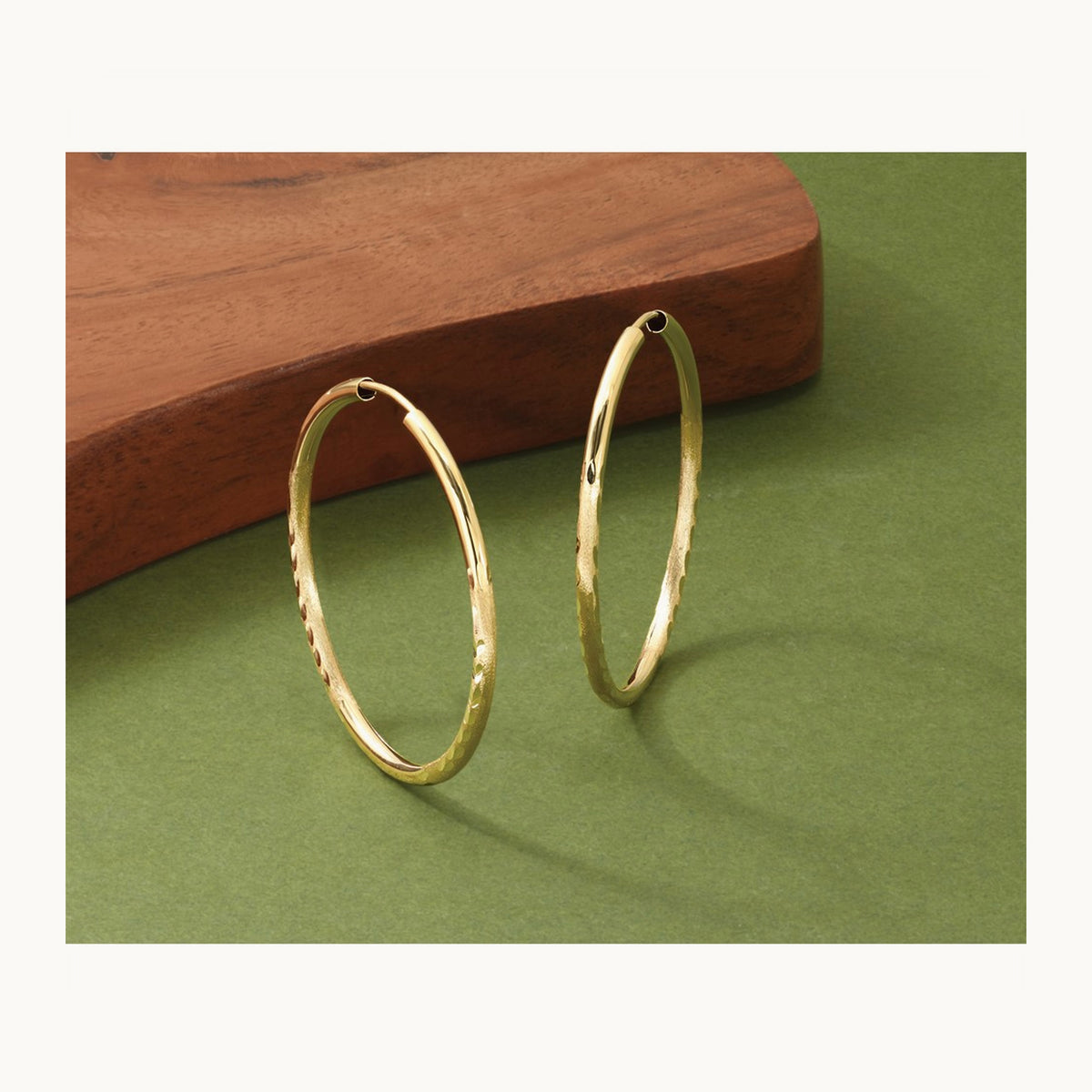Satin Diamond-cut Endless Hoop Earrings — 30mm, 2mm