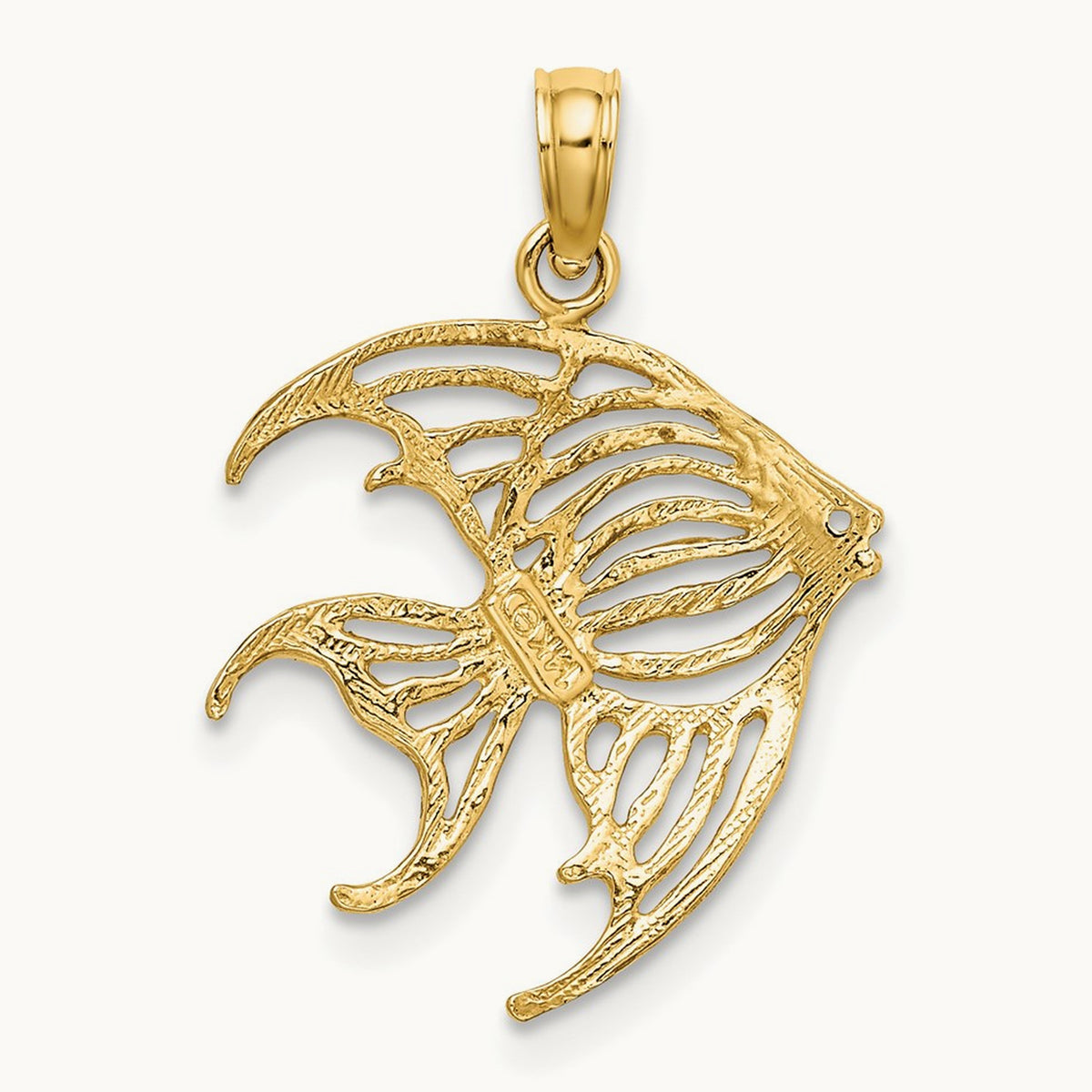 Cut-Out Angelfish Charm — 14K Yellow Gold, 17.1mm