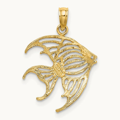 Cut-Out Angelfish Charm — 14K Yellow Gold, 17.1mm
