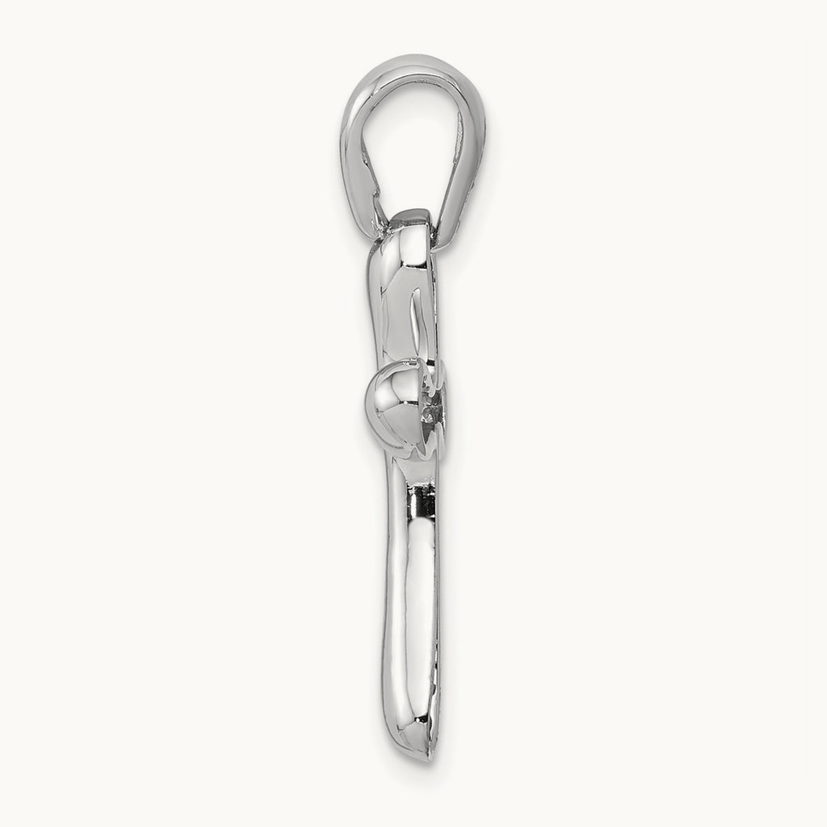 Freeform Cross Pendant — 14K White Gold