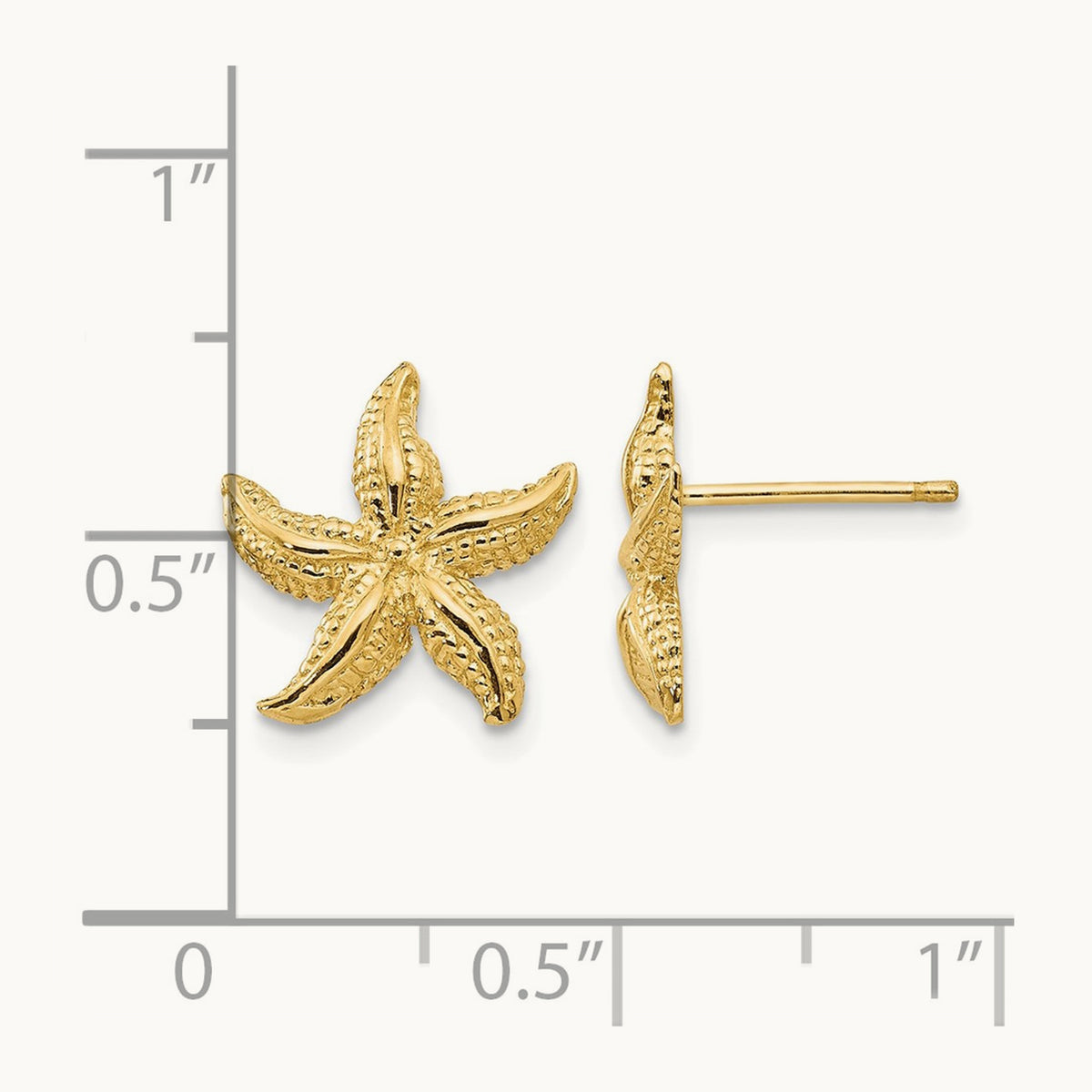 Starfish Earrings — 14K Yellow Gold