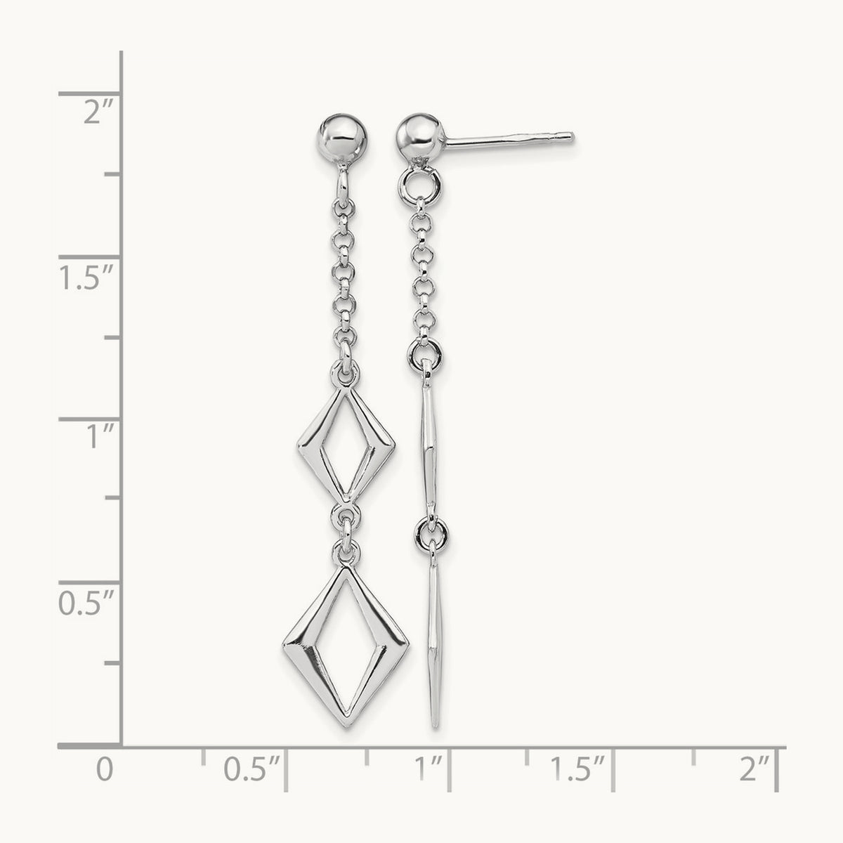 Rhodium-plated Polished Earrings, Sterling Silver — Leslie's