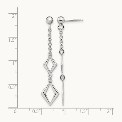 Rhodium-plated Polished Earrings, Sterling Silver — Leslie's