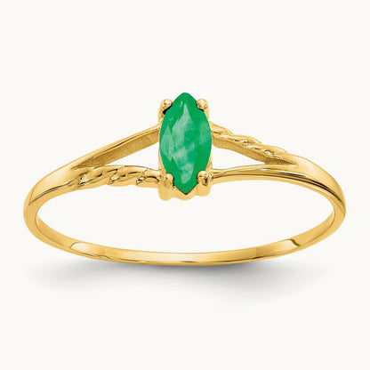 Emerald Birthstone Ring, 14K