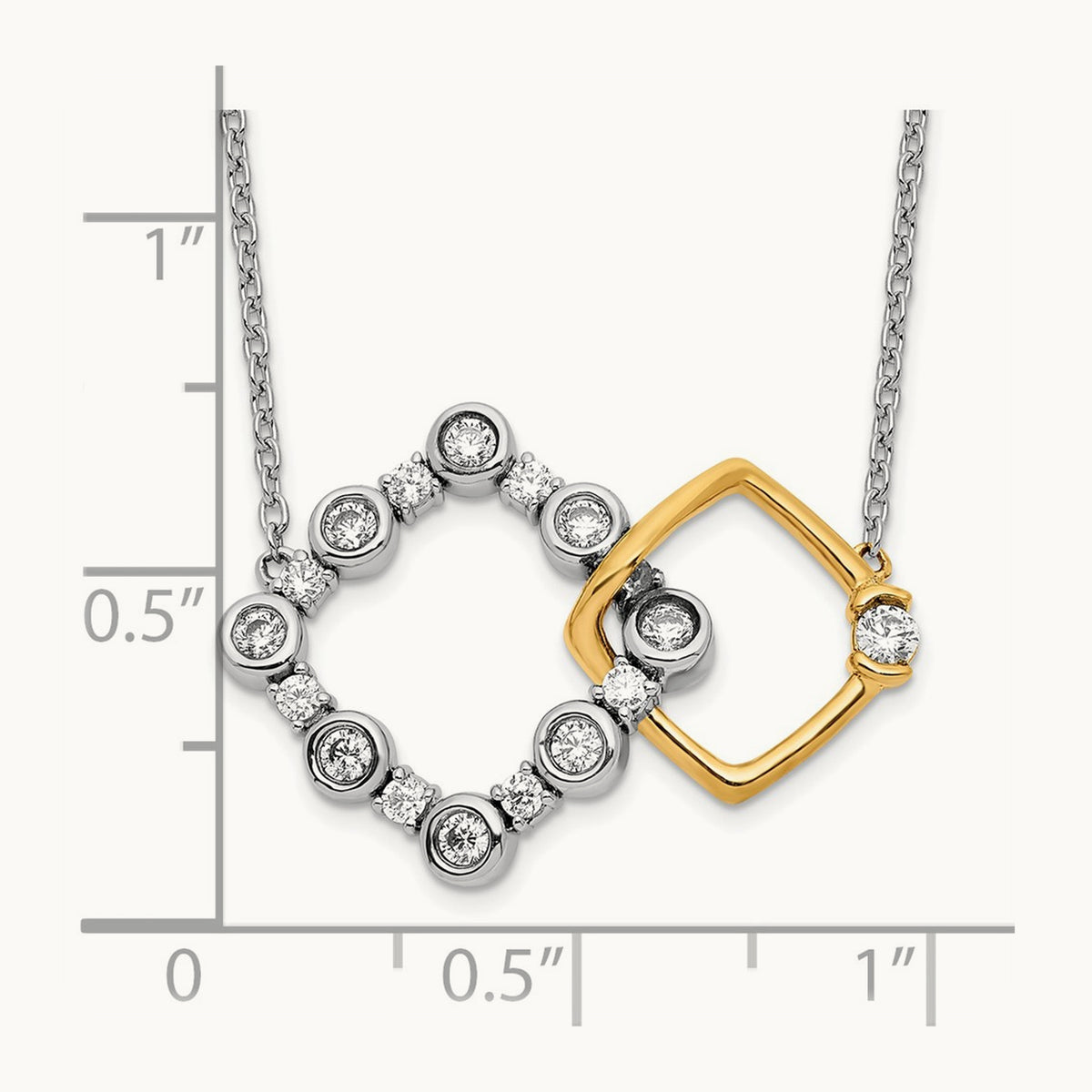 Square Interlock Necklace, 0.50 ct tw Lab-Grown Diamond