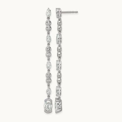 Post Oval/Round Drop Earrings, 2.00-3.50 ct tw Lab-Grown Diamond