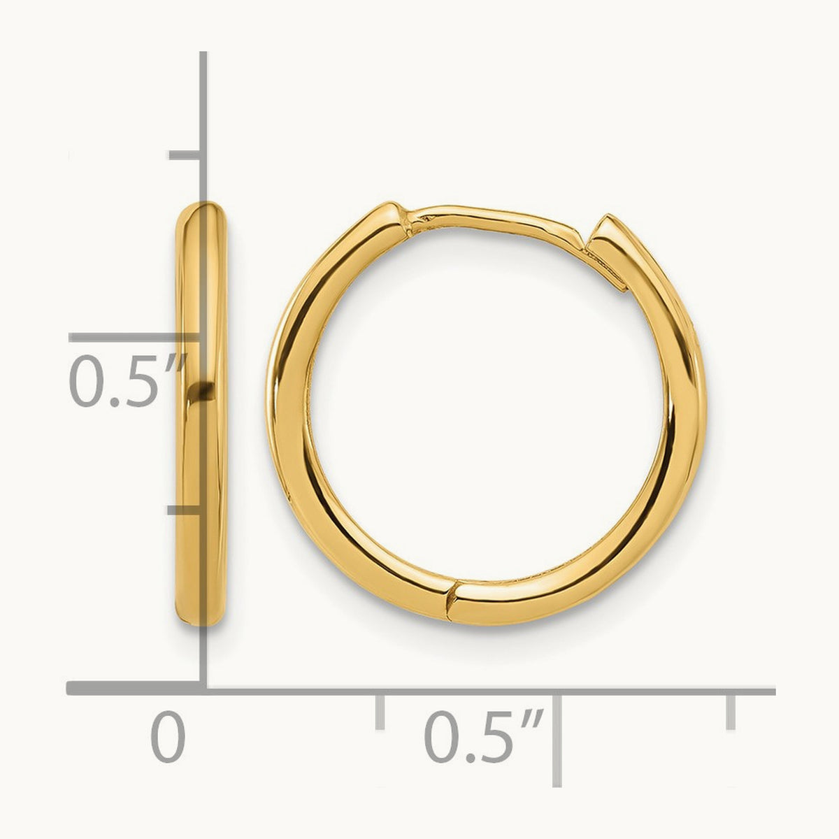 Polished Hinged Hoop Earrings, 14K