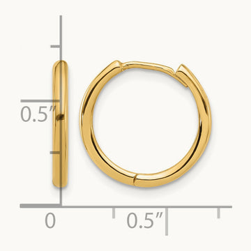Polished Hinged Hoop Earrings, 14K